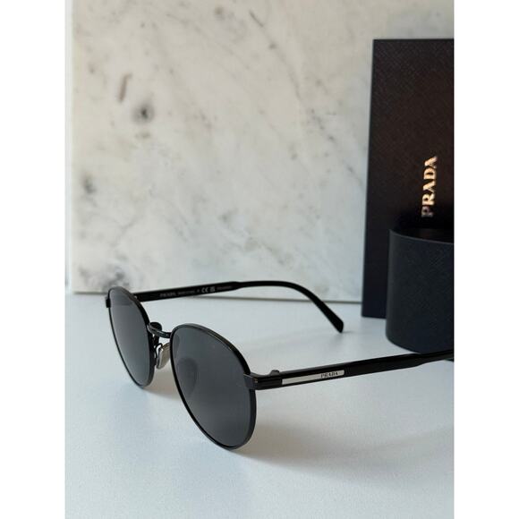 NEW Prada PR B51S Polarized Metal Sunglasses in Black - Picture 3 of 7